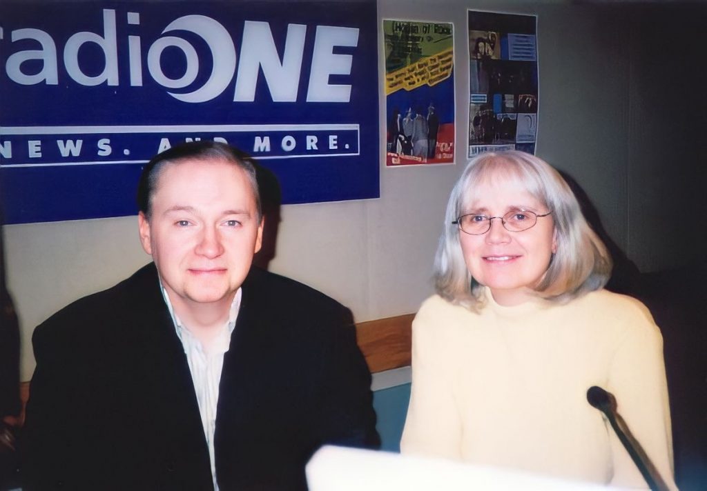 Karl Wells doing his daily weather forecast on CBC Radio Noon with Anne Budgell (circa 2004).