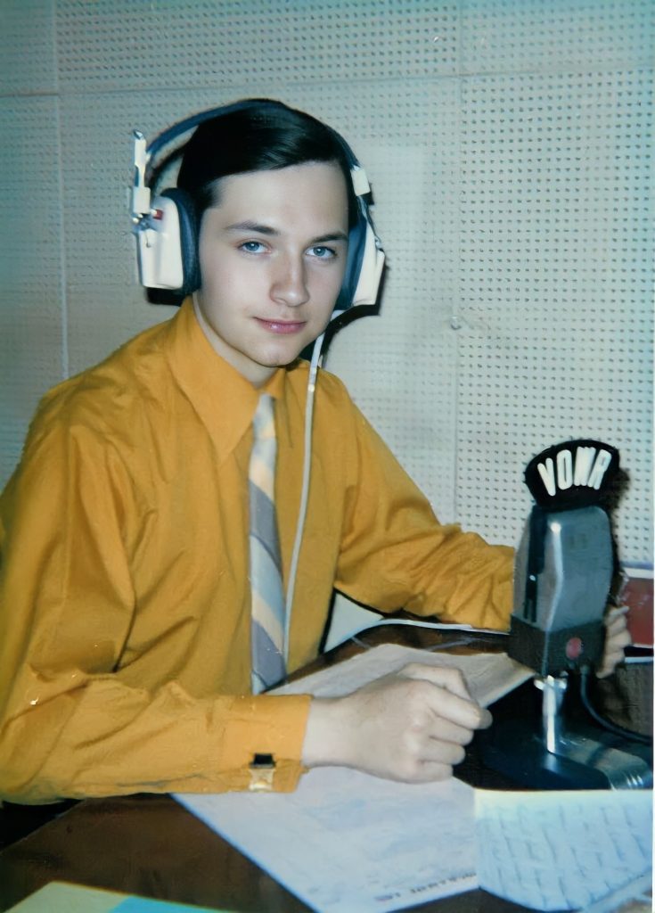 Karl Wells doing community announcing on VOWR Radio in 1971